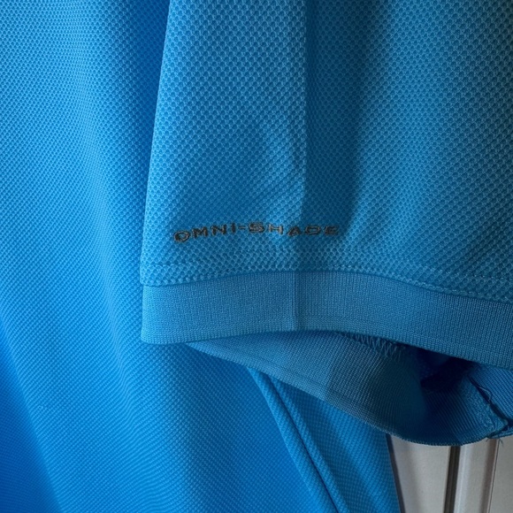 Columbia PFG Omni-Shade Men’s Large Sky Blue Performance Polo UPF Fishing Golf - Picture 4 of 11